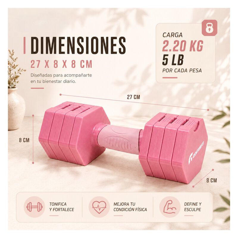 Par Mancuerna Ajustable 2-5 Lb Kit Pesas Peso A... image number null