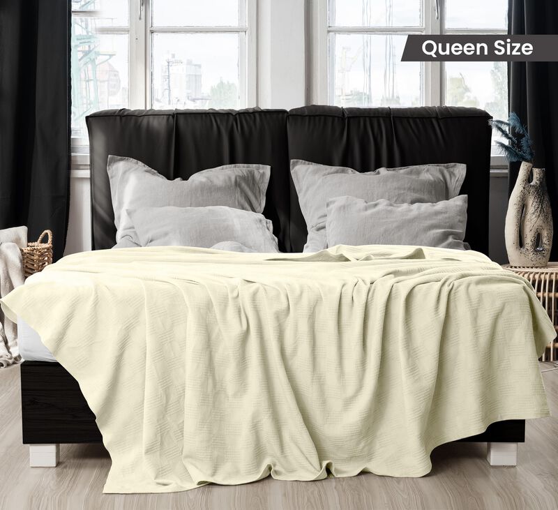 Manta Utopia Bedding, Color Marfil, 100% Algod&oacute;... image number null