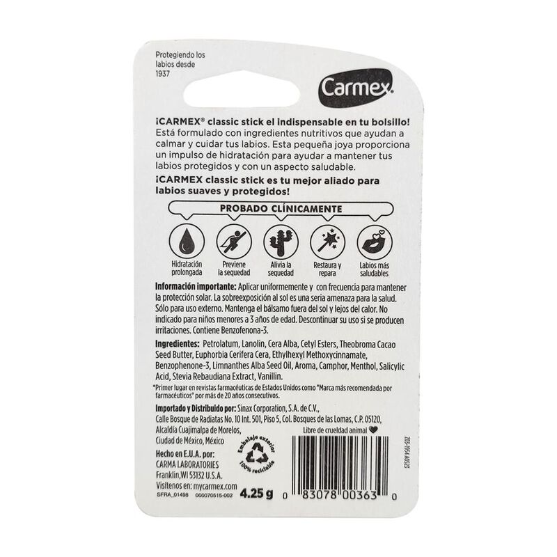Carmex Classic 15 Fps 4.25 Gramos image number null