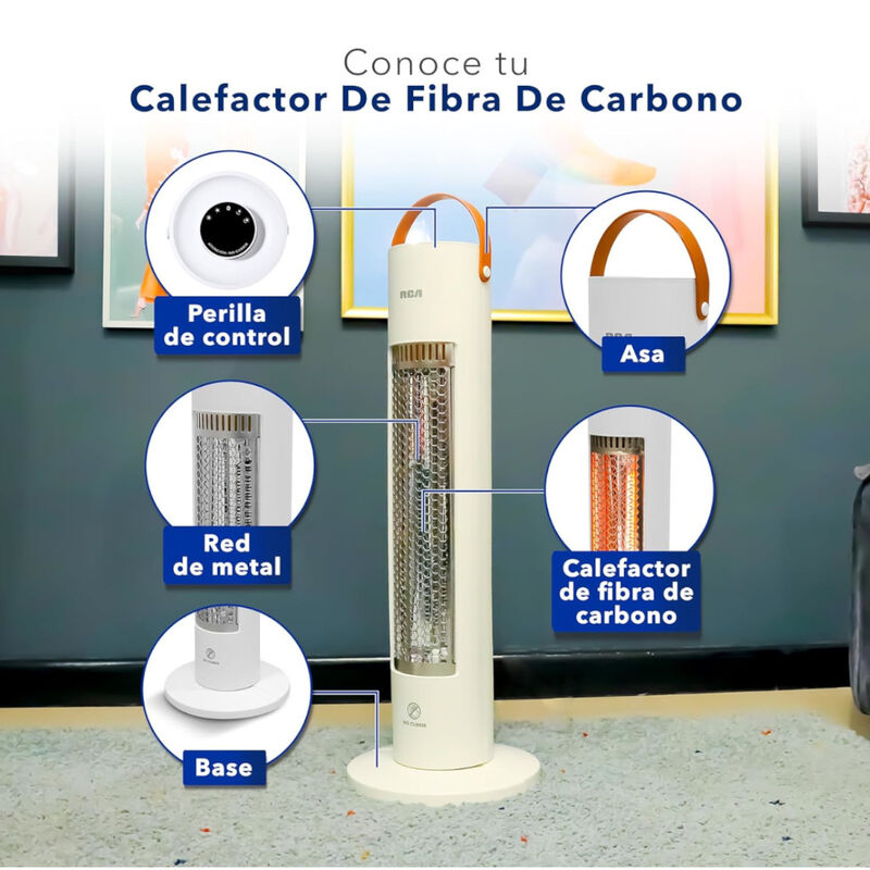Calefactor Eléctrico RCA RC-H10 Pedestal Oscila... image number null