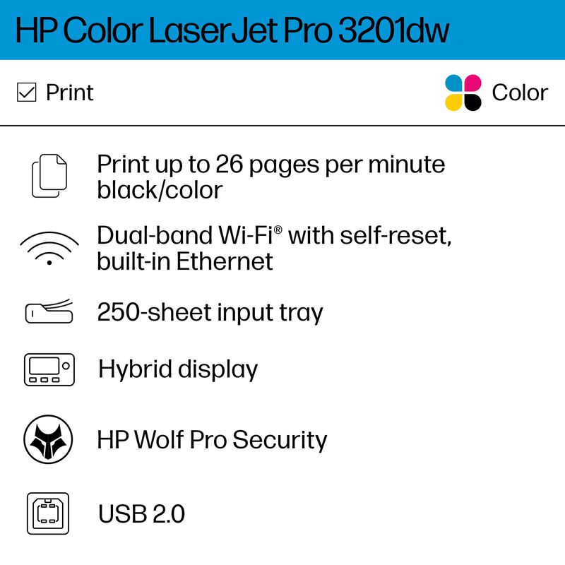 Impresora Hp Color Laserjet Pro 3201dw Inal&aacute;mbr... image number null