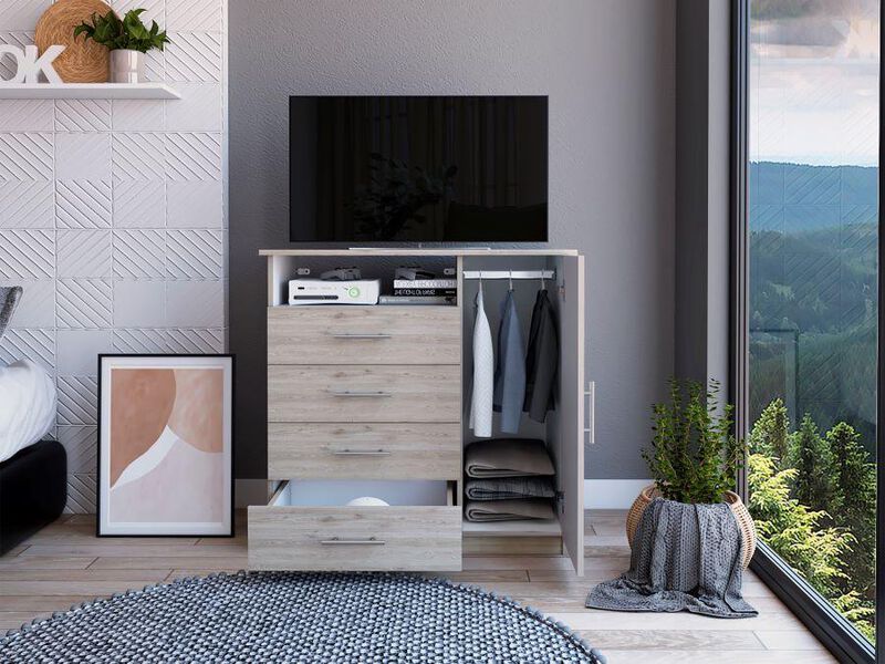 C&oacute;moda Organizador Barlovento Humo y Blanco con... image number null