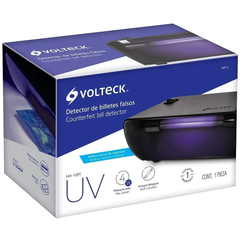 Detector De Billetes Falsos Lampara Uv Volteck ... image number null
