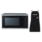 Combo Microondas Panasonic Nn-su55qsrph 31 Litros (1.1ft&sup3; / 1000w) Plato Giratorio Color: Negro Bordes Plata + Mandil De Cocina