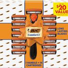 Rasuradora Manual Bic Comfort 3 Recargable 1 Mango 14 Cartuchos