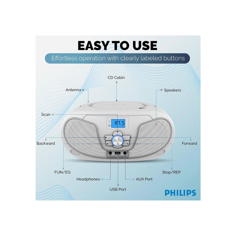 Grabadora Reproductor Cd Philips Taz3300b Port&aacute;... image number null
