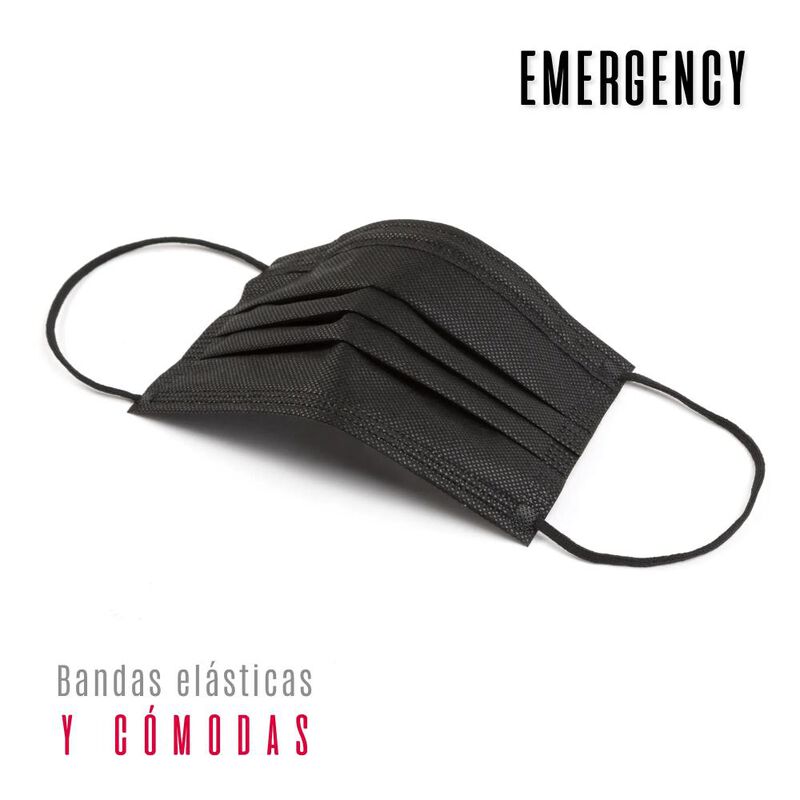Cubrebocas Emergency Negro - 1 Cubrebocas image number null