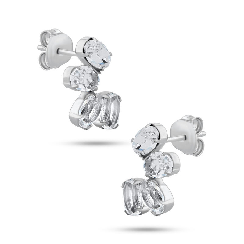 Aretes Plata 925 Con Piedras Blancas image number null