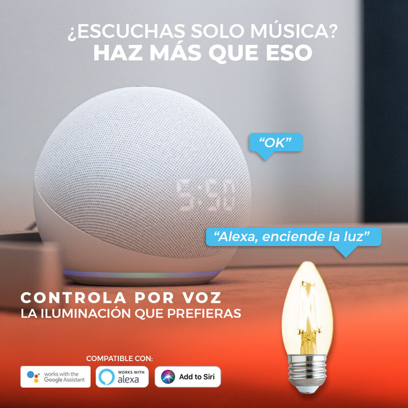 Foco Vela LED Inteligente Filamento B11 WiFi 5.... image number null