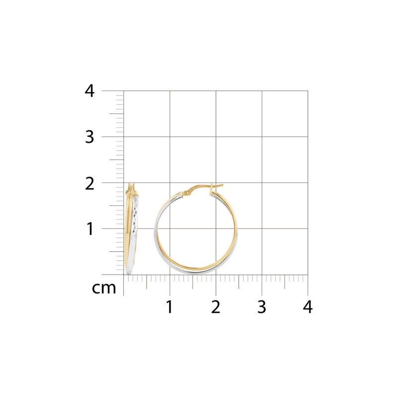 Arracadas Bicolor Oro 10k 24mm | Joyer&iacute;as Bizza... image number null