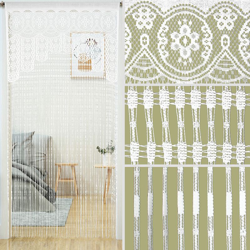 Cortina Yaoyue Con Cord&oacute;n De Macram&eacute;, 90 X 200 ... image number null