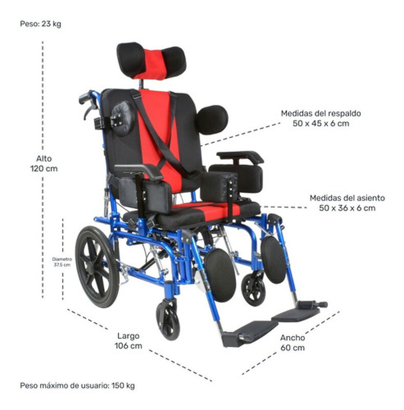 Silla de Ruedas Par&aacute;lisis Cerebral Adultos image number null