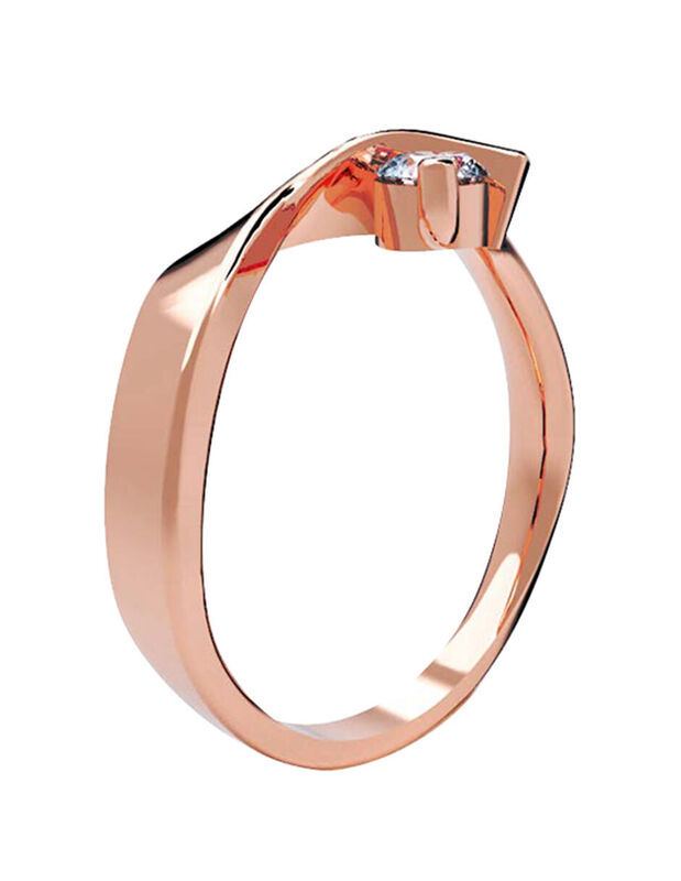 Anillo de Compromiso en Oro Rosa 14K con Circon... image number null