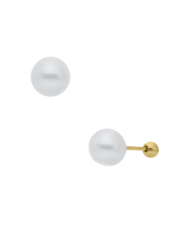 Broqueles De Oro Amarillo 14k Y Perla image number null