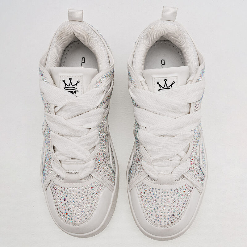 Clasben Tenis urbano para mujer blanco plata image number null