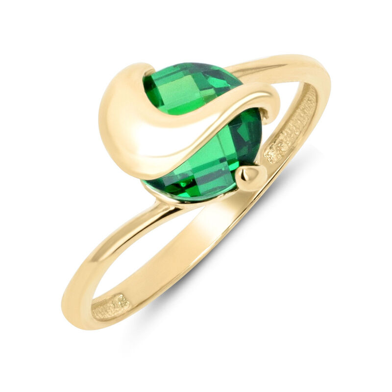 Anillo Promesa De Oro Amarillo 14k Con Zirconia... image number null