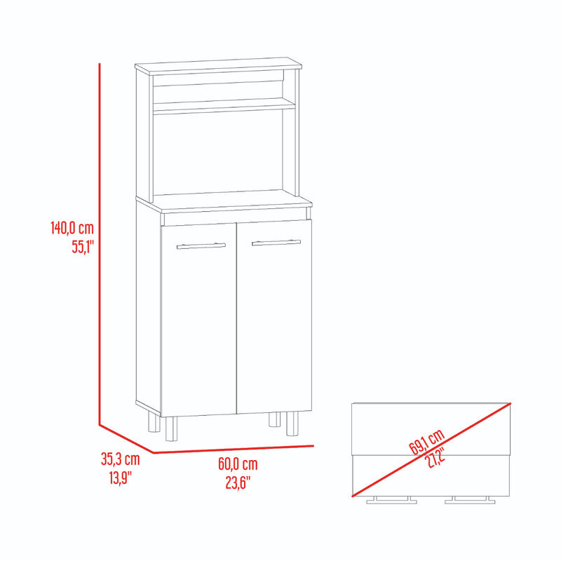 Mueble Microondas Sedona Fresno Y Blanco Virtua... image number null