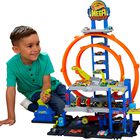 Set De Atletismo Para Coches De Juguete Hot Wheels Mega Loop Garage Con Coche Y Helic&oacute;ptero