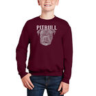 Sudadera De Cuello Redondo Word Art Para Ni&ntilde;o - Cara de Pitbull - Granate