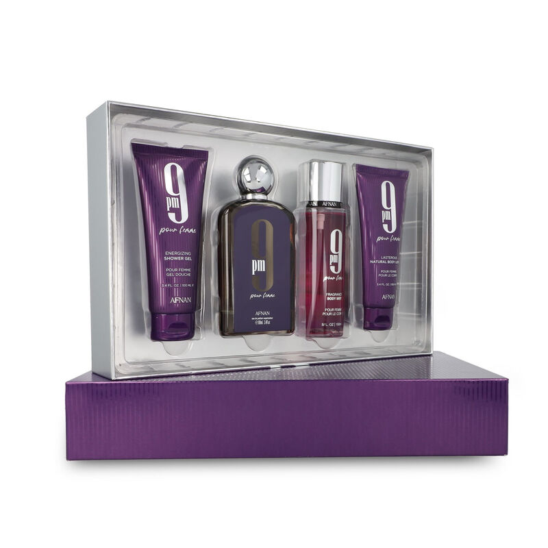 Set Afnan 9pm Pour Femme 4pzs 100ml Edp Spray/ ... image number null