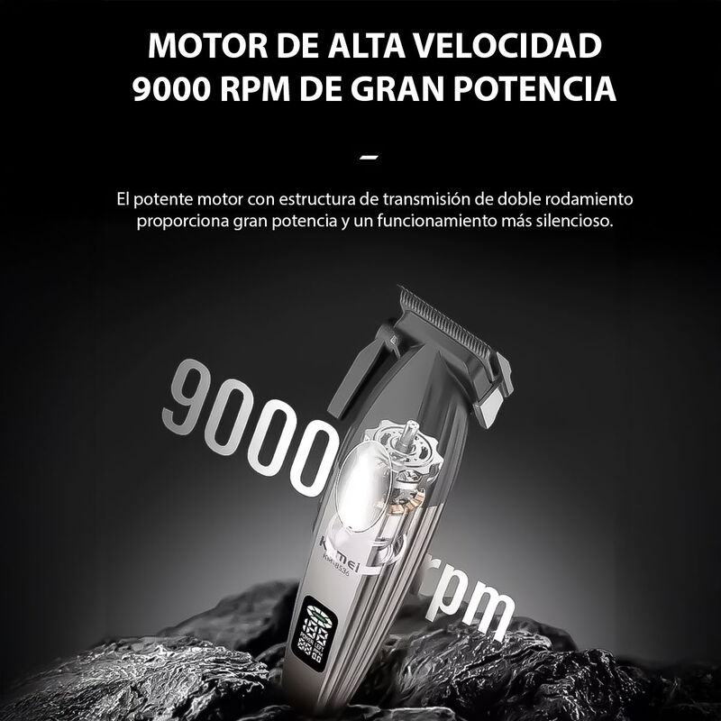 Kit Cortapelos Inal&aacute;mbrico Kemei KM-8536 Clippe... image number null