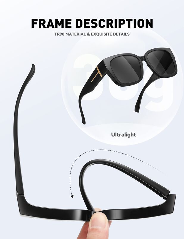 Gafas De Sol Fit Over Glasses Meetsun, Grandes,... image number null