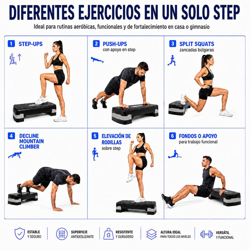 Bluelander Step Fitness Ajustable Para Ejercici... image number null