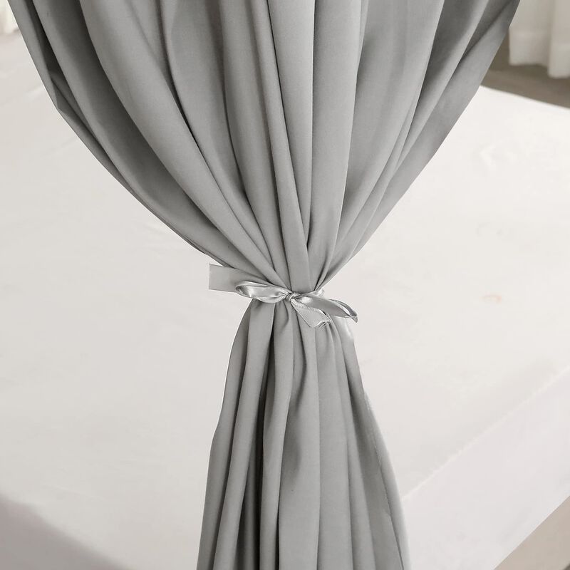Cortinas De Cama Con Dosel Mengersi, Lisas, Con... image number null