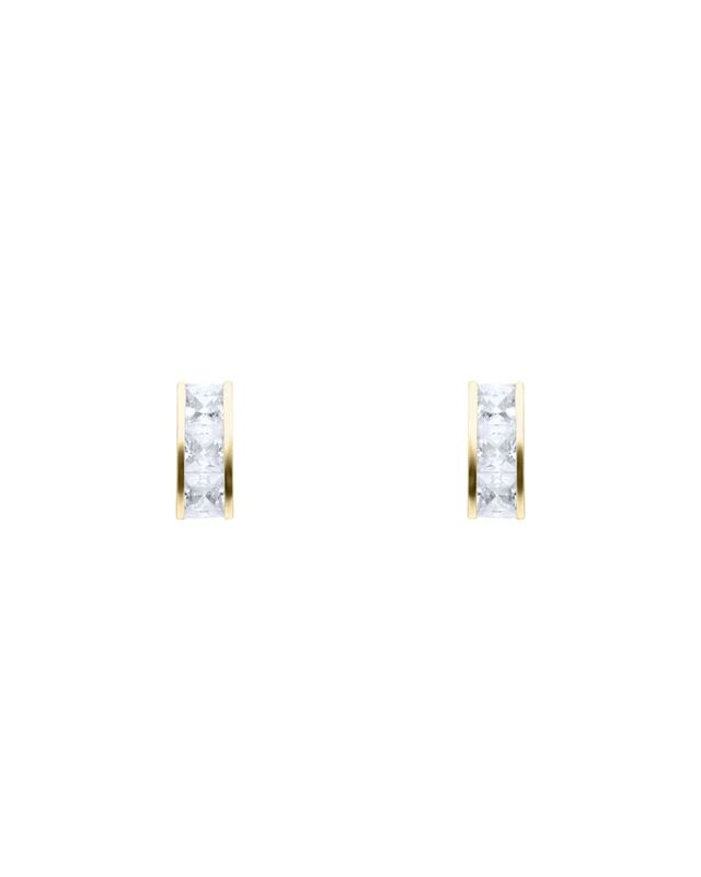 Broqueles De Oro Amarillo De 14k Con Zirconia image number null