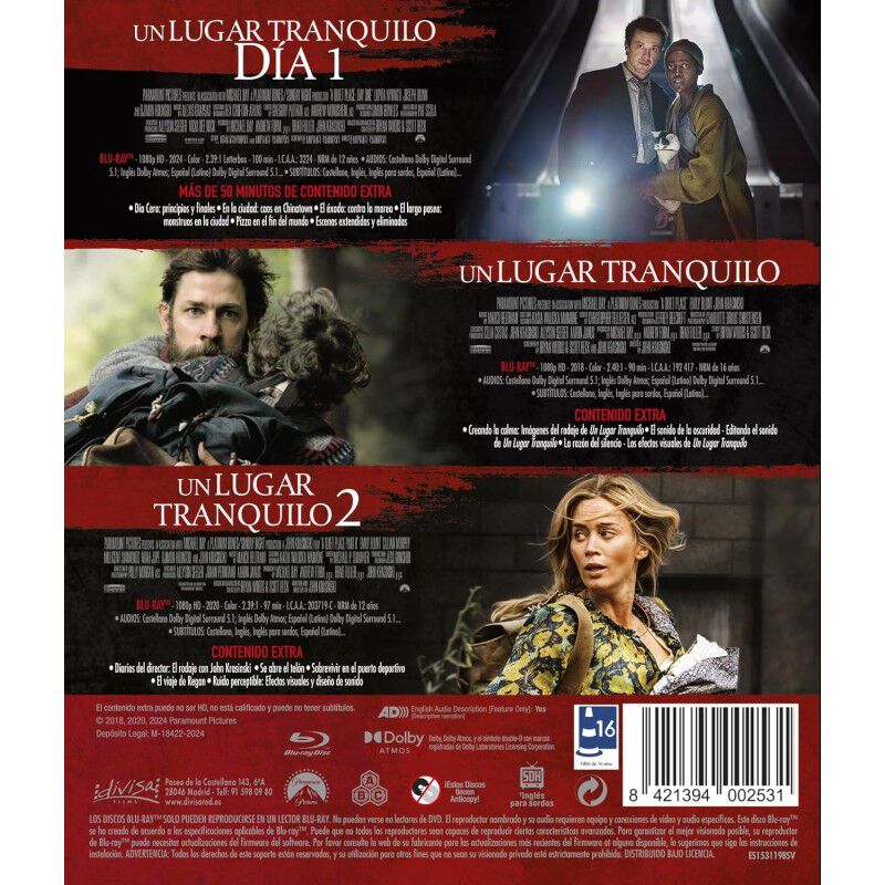 Un lugar tranquilo: D&iacute;a 1 [Blu-ray] (2024) image number null
