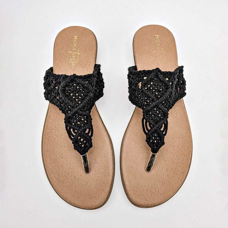 Mora Tierra sandalia cu&ntilde;a para mujer negro cod ... image number null