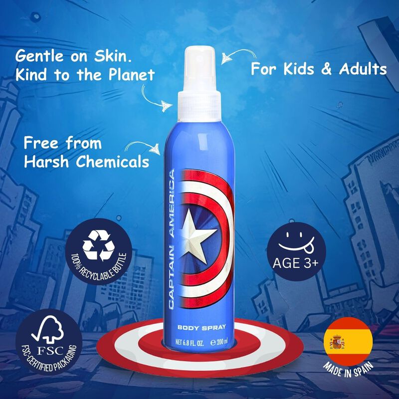 Spray Corporal Air-val Captain America 6.7 Oz 2... image number null