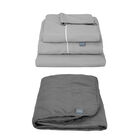Protector De Colch&oacute;n Impermeable Rogga Lux Queen Size + 1 Juego De S&aacute;banas Royal Touch Gris Perla