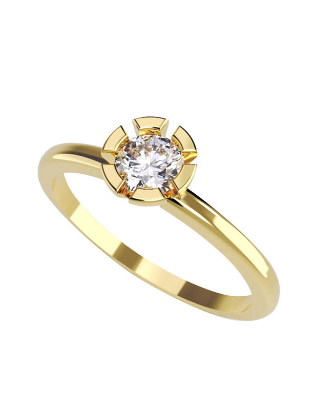 Anillo de Compromiso en Oro de 10K con Circonia... image number null