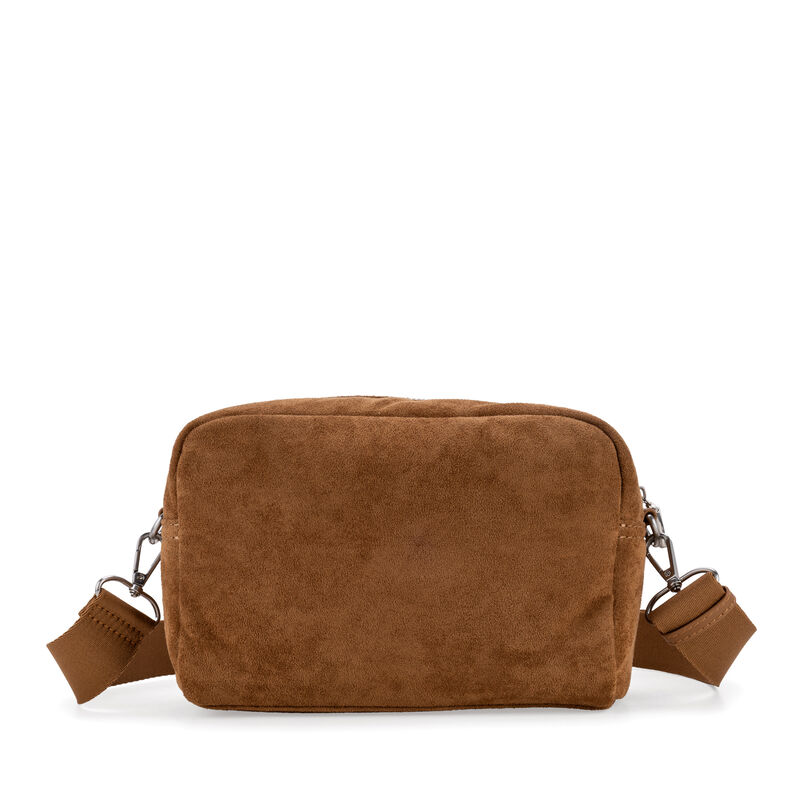 Bolsa Crossbody Cl&aacute;sica En Suede Color Camel image number null
