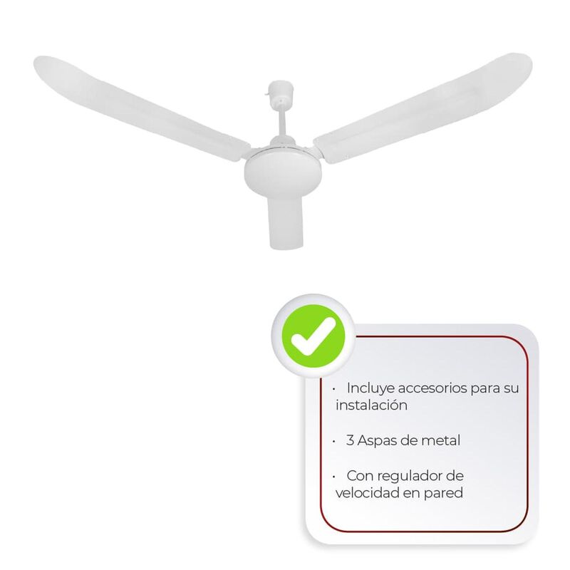 Ventilador De Techo, 56", 64w, 5 Velocidades, I... image number null