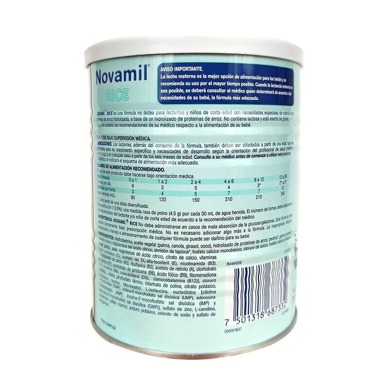 Novamil Rice No Lactea - 400 Gramos image number null
