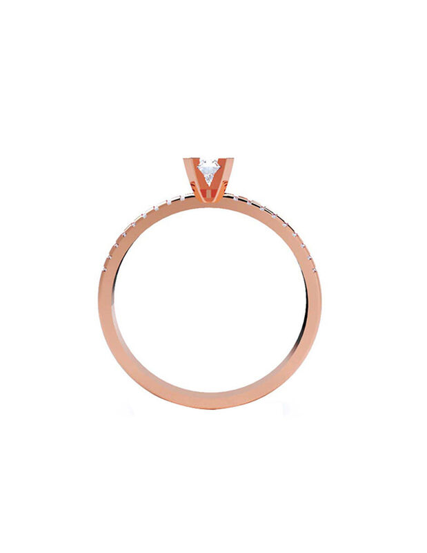 Anillo de Compromiso de 14K con Diamante de Lab... image number null