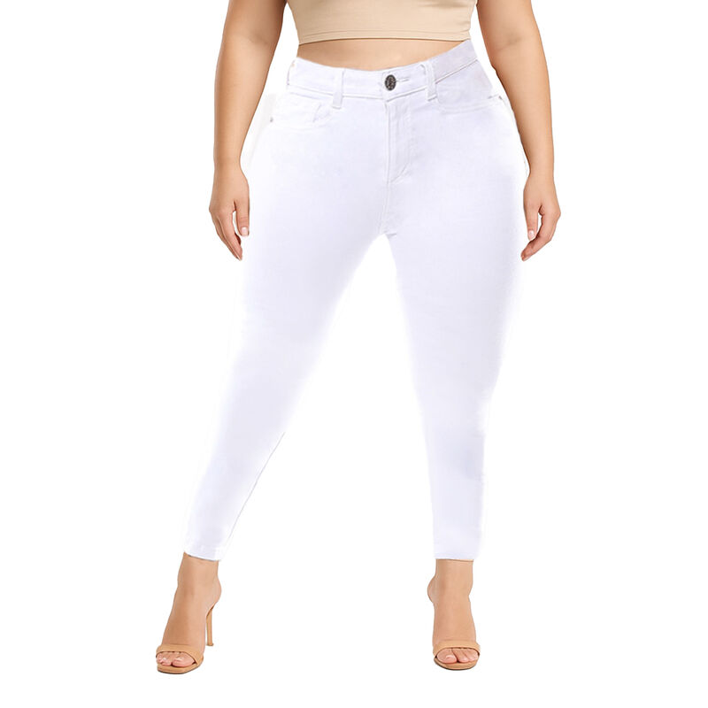 Jeans Mujer Curvy Super Skinny Blanco Tiro Alto image number null