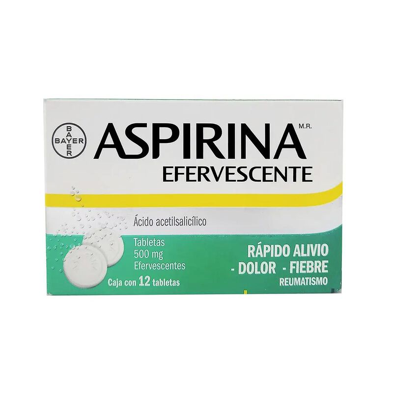 Aspirina Efervescente 500 Mg 12 Tableta(s) image number null