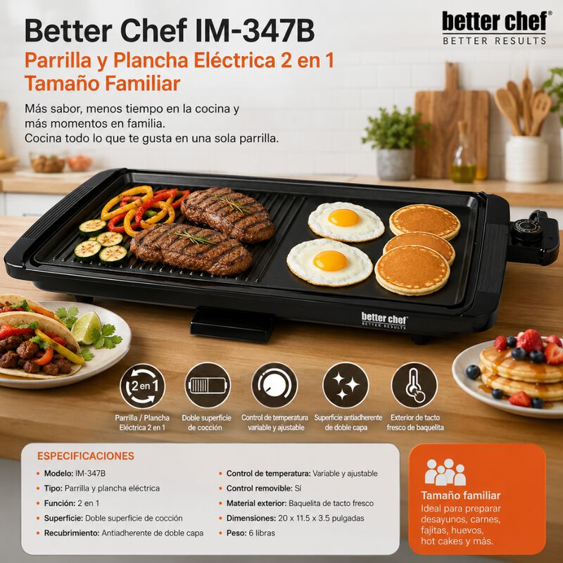 Parrilla Plancha El&eacute;ctrica Better Chef Multifun... image number null
