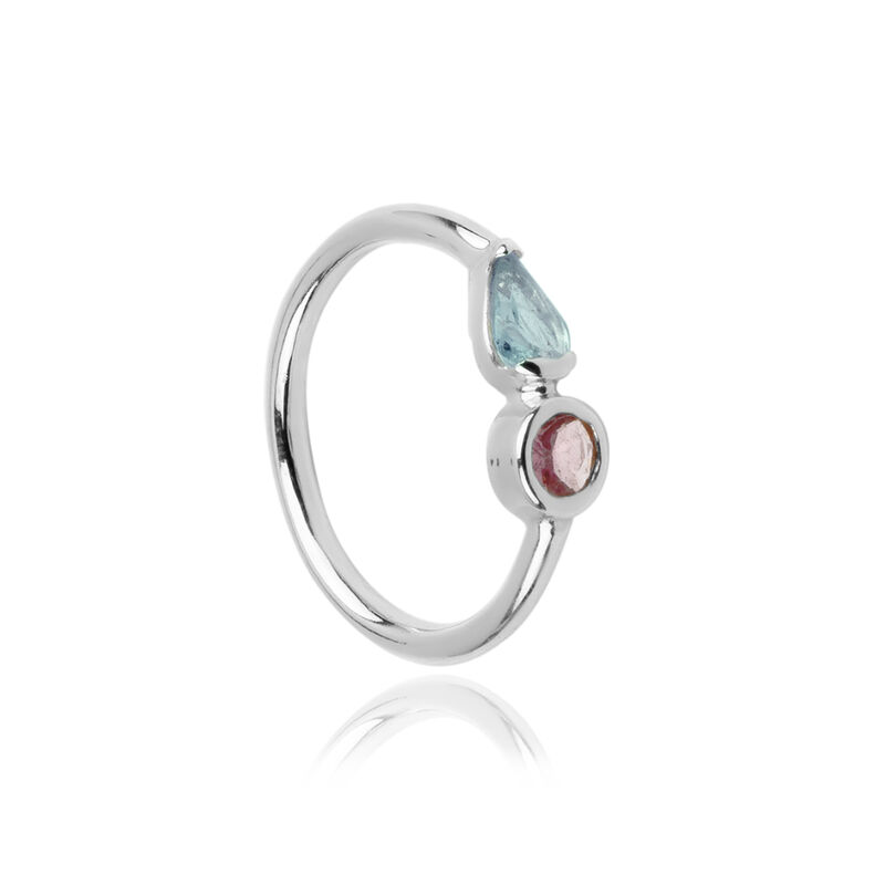 Anillo Iris de plata .925 con topacio y rodolit... image number null