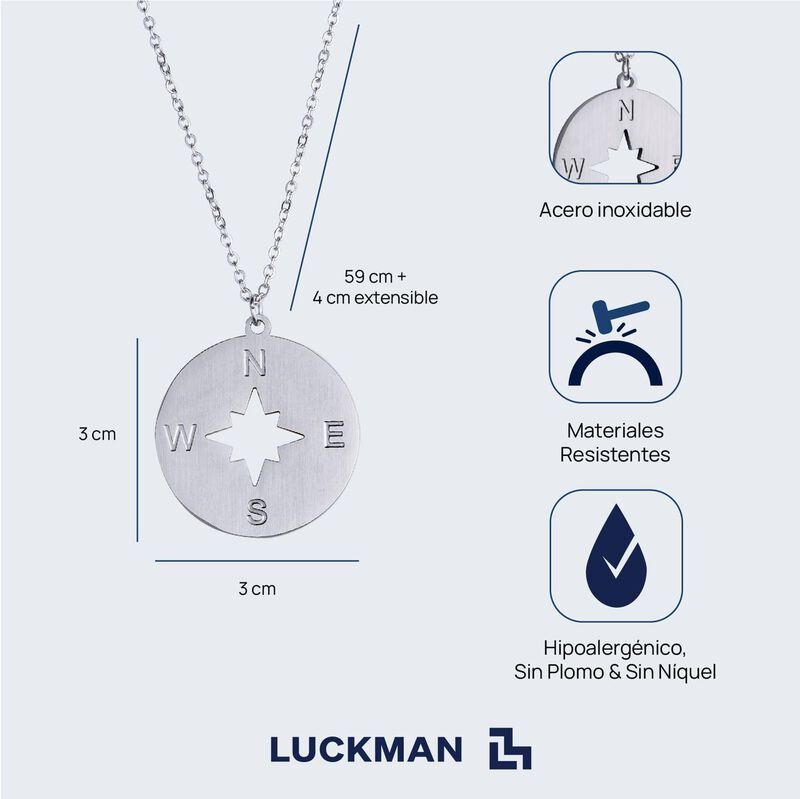 Collar Hombre Acero Inoxidable, Cadena Dije, Jo... image number null