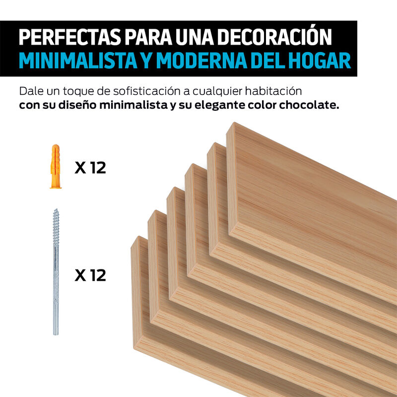 Set de Repisas Flotantes de Madera 6 Piezas tip... image number null