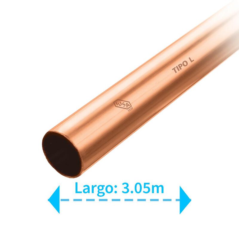 Tubo De Cobre Tipo &rdquo;l&rdquo; Tramo De 3.05 M 1/2&rdquo;, 25... image number null