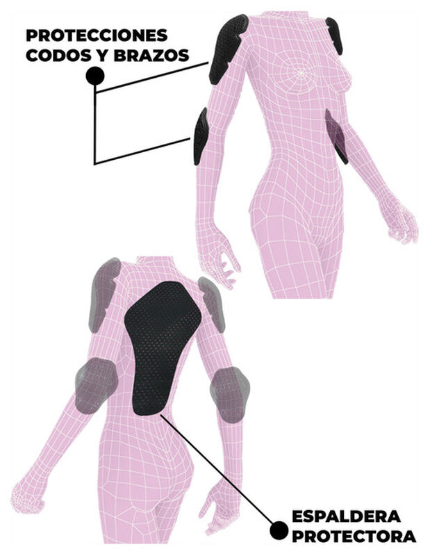 Chamarra Mujer Biker Con Proteccion Gris Roosev... image number null