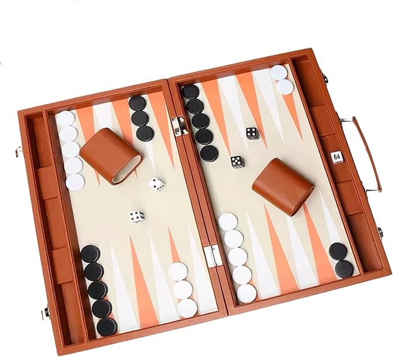 Hanylish Backgammon de Cuero Sintético Profesio... image number null