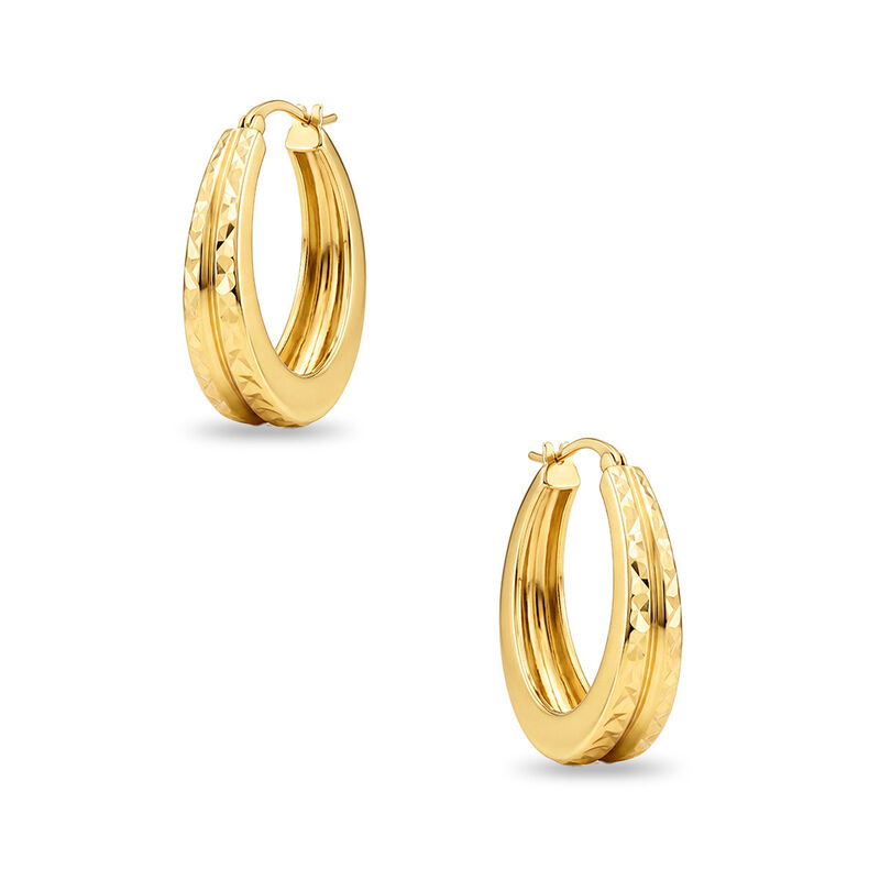 Arracadas Oro Amarillo 10k Diamantado 13 Mm Chi... image number null