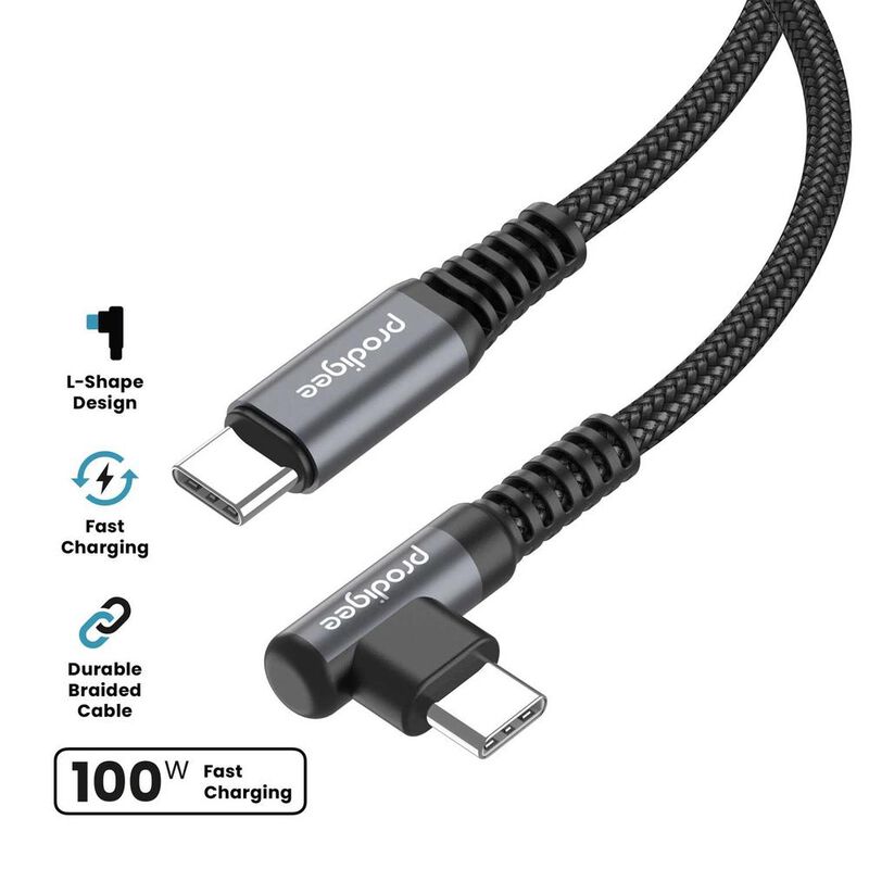 Cable Datos PRODIGEE USB-C a USB-C Angulo 90 1.... image number null