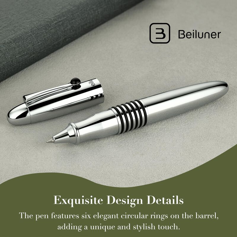 Pluma Rollerball Beiluner Plata Cromo Edc Tinta... image number null